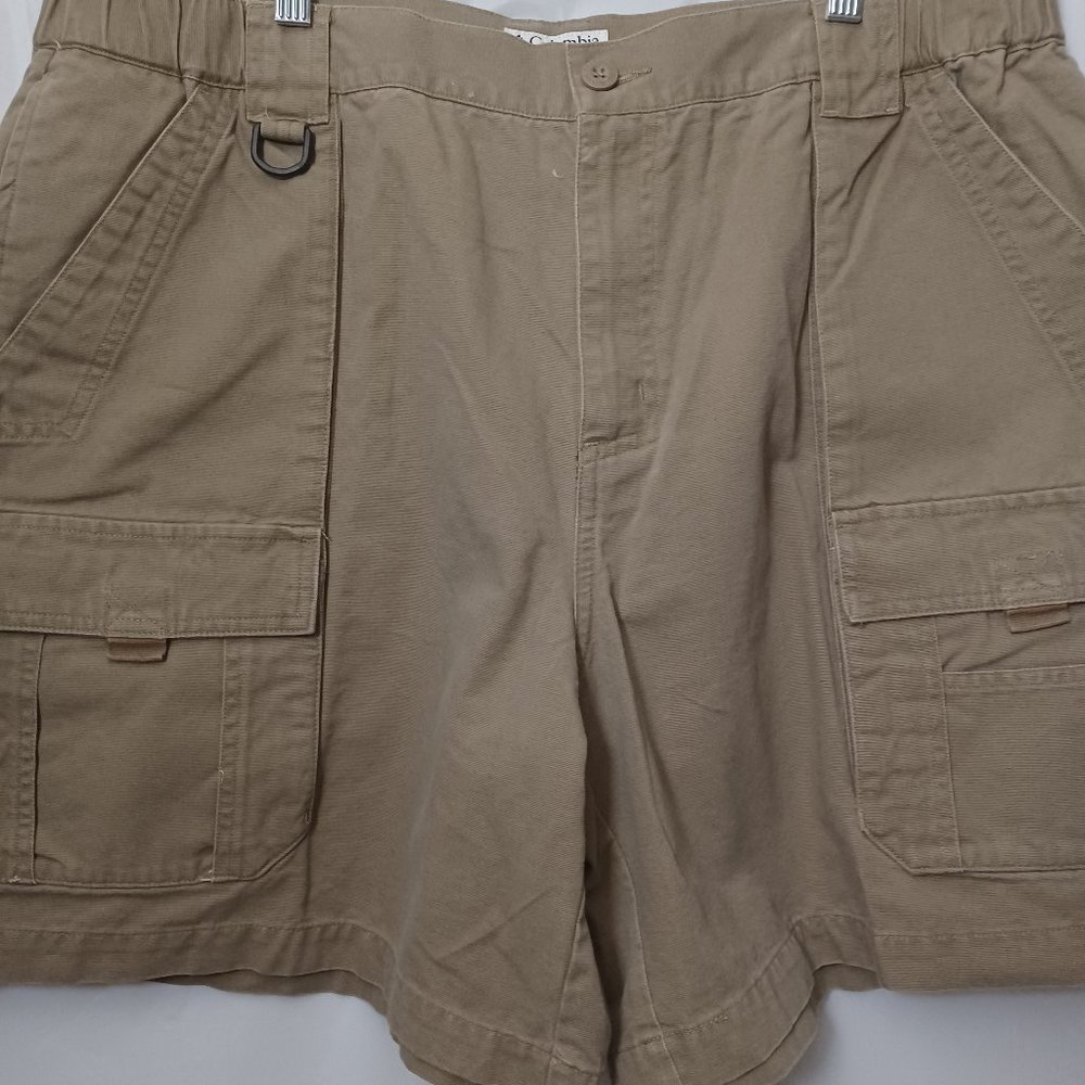 COLUMBIA 100% COTTON MEN'S CARGO SHORTS TAN SIZE XL
